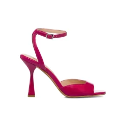Sandali con tacco da donna fucsia effetto lucido Swish Jeans