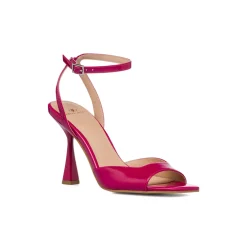 Sandali con tacco da donna fucsia effetto lucido Swish Jeans