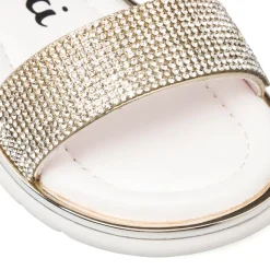 Sandali da bambina oro con strass gioiello Le Scarpe di Alice