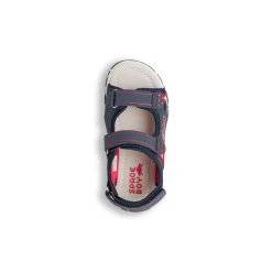 Sandali da Bambino Blu navy e rossi con sottopiede in Pelle Space Boy