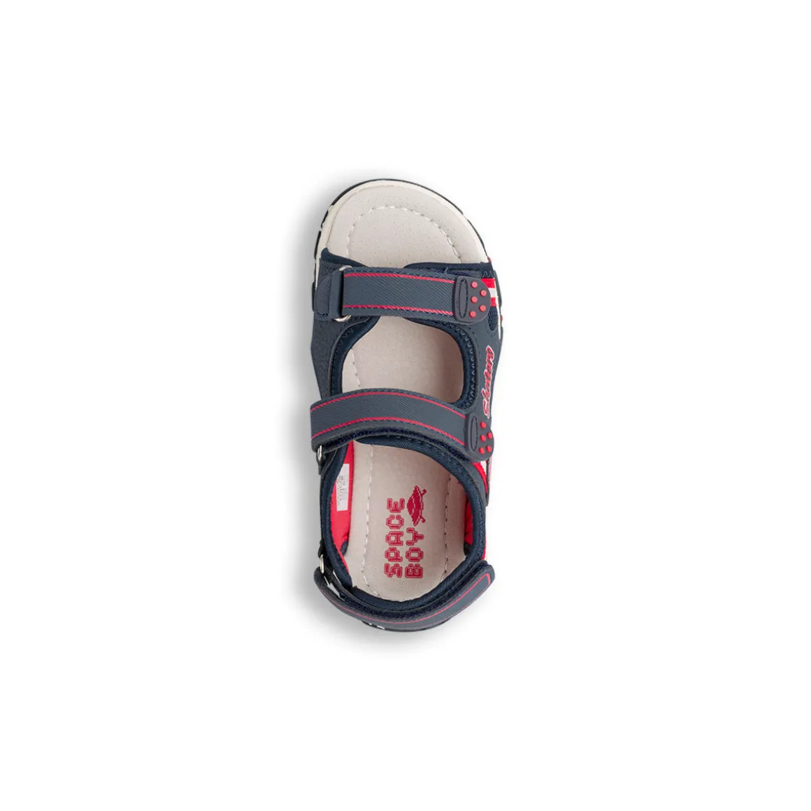 Sandali da Bambino Blu navy e rossi con sottopiede in Pelle Space Boy
