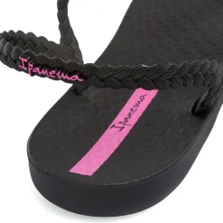 Sandali infradito da donna neri con cinturino effetto treccia Ipanema Class Basic