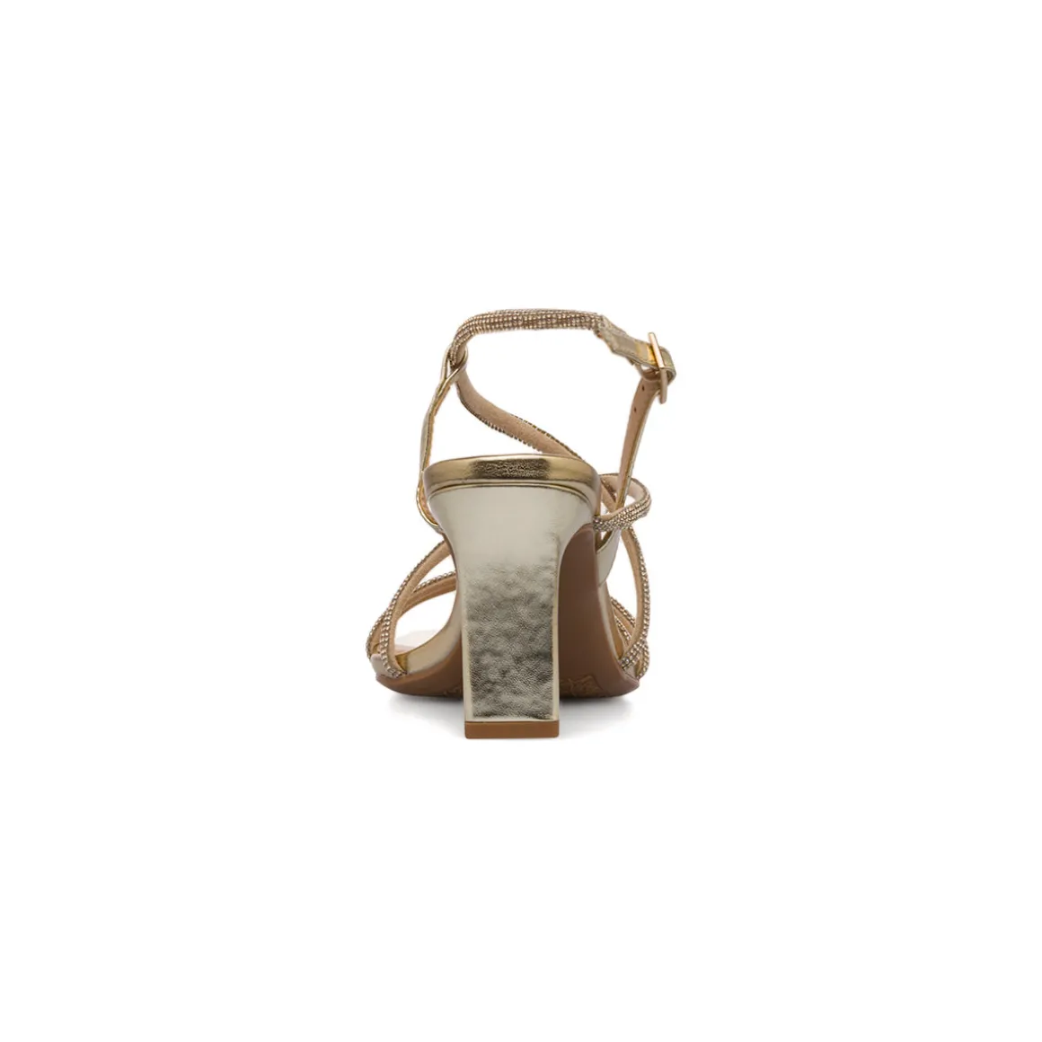 Sandali oro da Donna con tacco piatto 8 cm e cinturini gioiello Swish Jeans