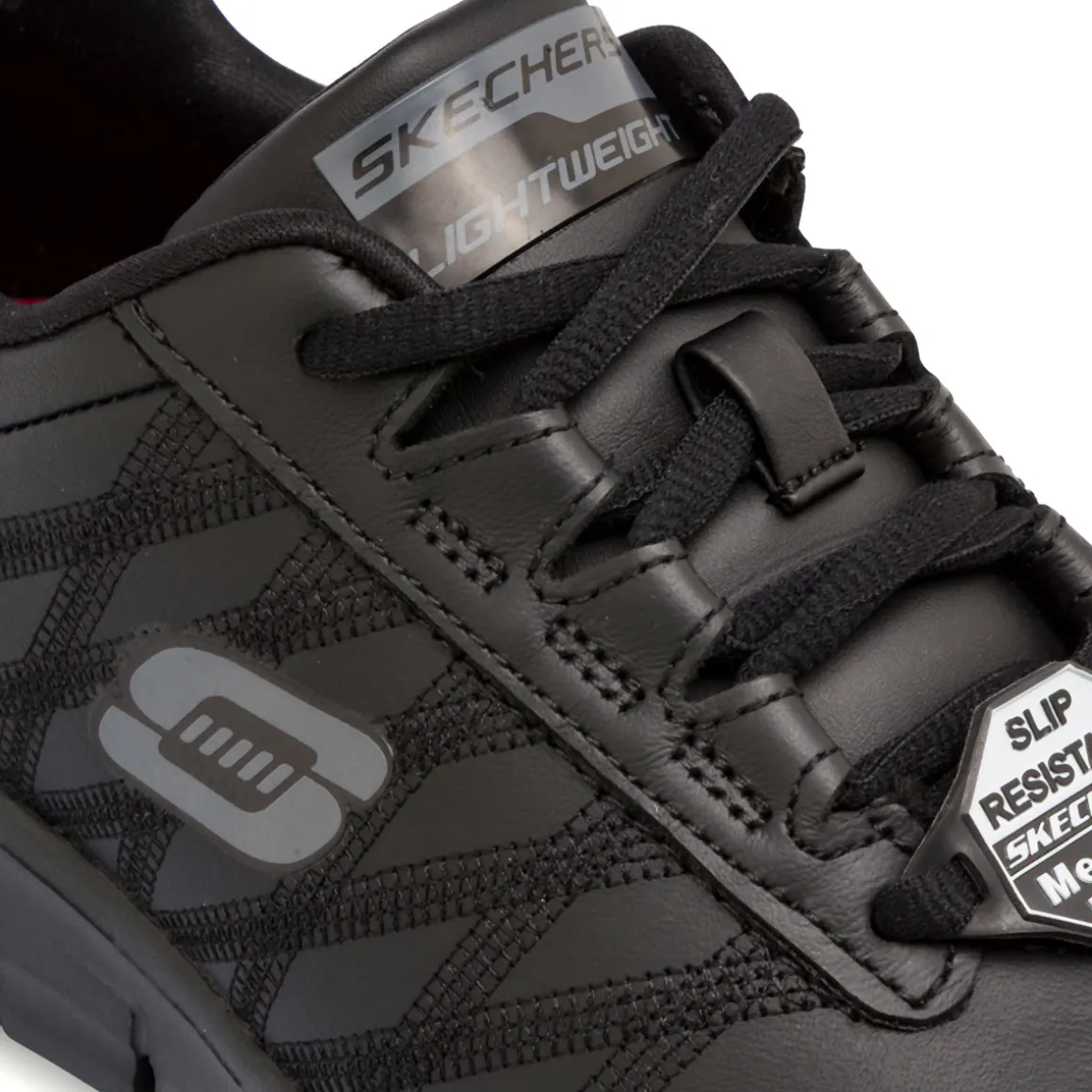 Scarpe antinfortunistiche nere da Donna in pelle Skechers Work Fashion Fit