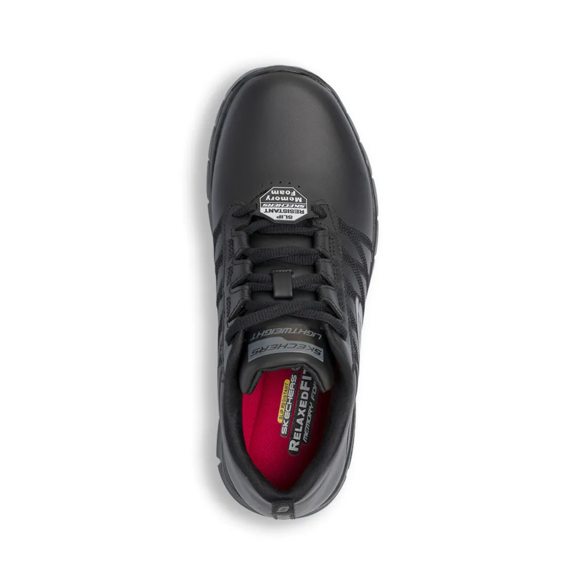 Scarpe antinfortunistiche nere da Donna in pelle Skechers Work Fashion Fit