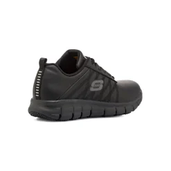 Scarpe antinfortunistiche nere da Donna in pelle Skechers Work Fashion Fit