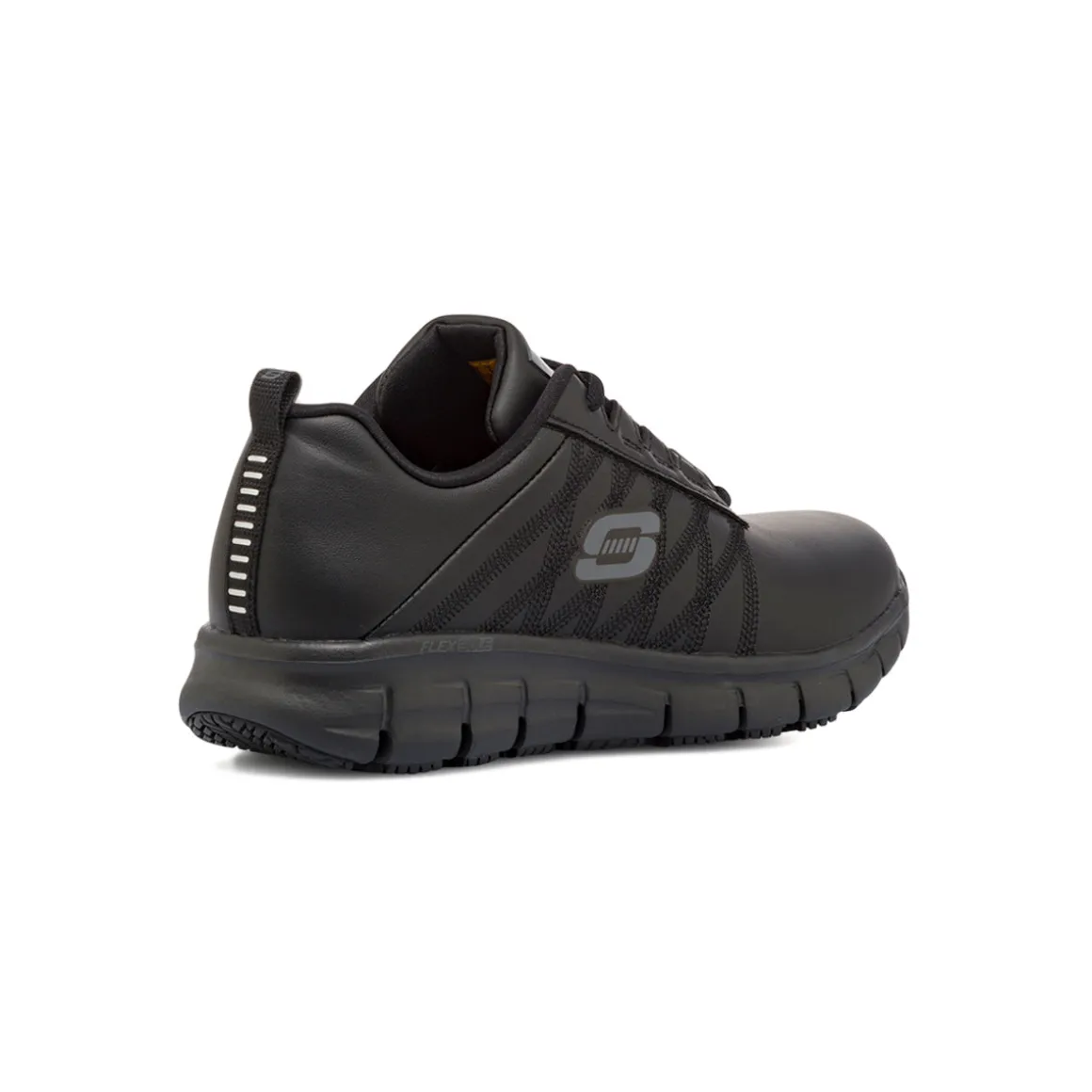 Scarpe antinfortunistiche nere da Donna in pelle Skechers Work Fashion Fit