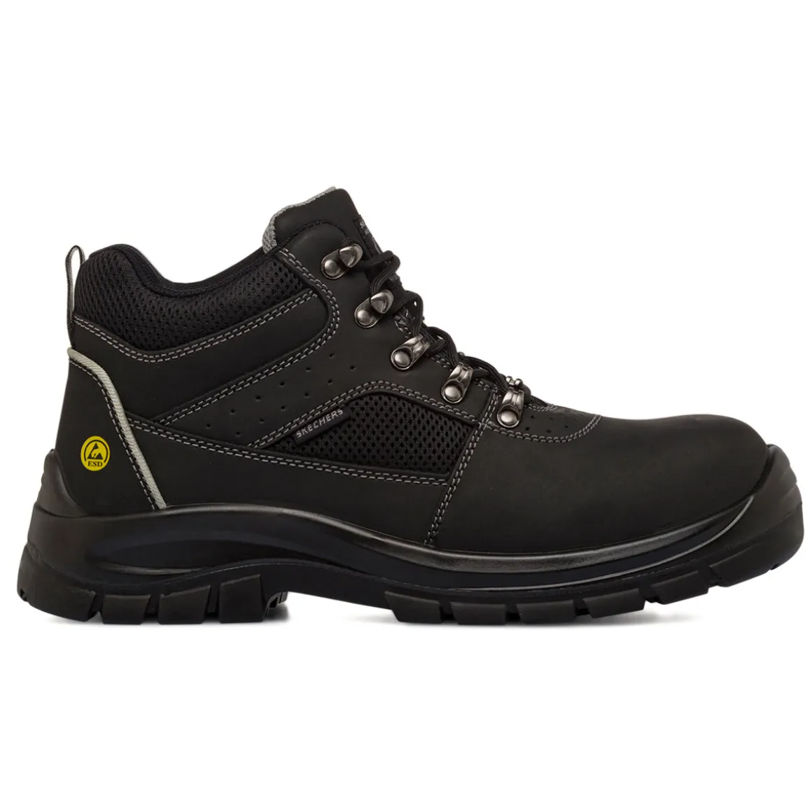 Scarpe antinfortunistiche nere da Uomo in pelle Skechers Work Trophus