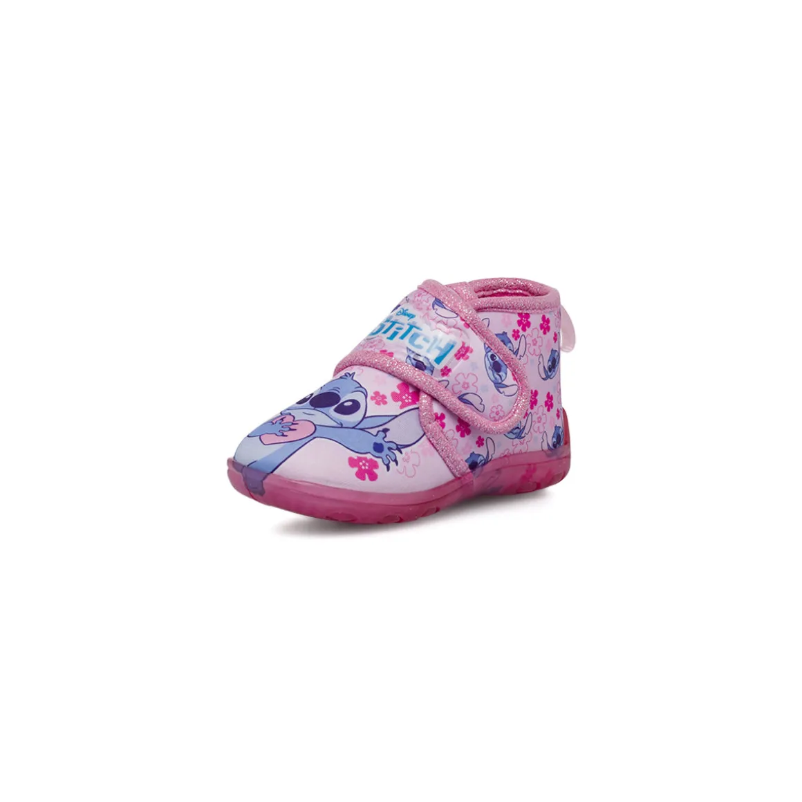 Scarpe Antiscivolo rosa da Bambina con glitter Stitch