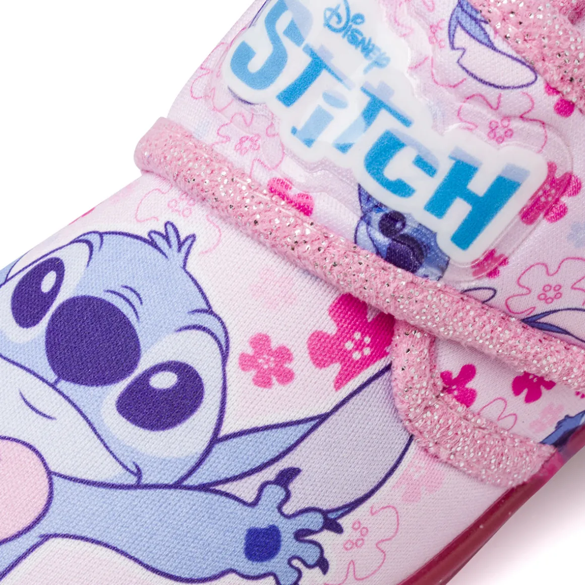 Scarpe Antiscivolo rosa da Bambina con glitter Stitch