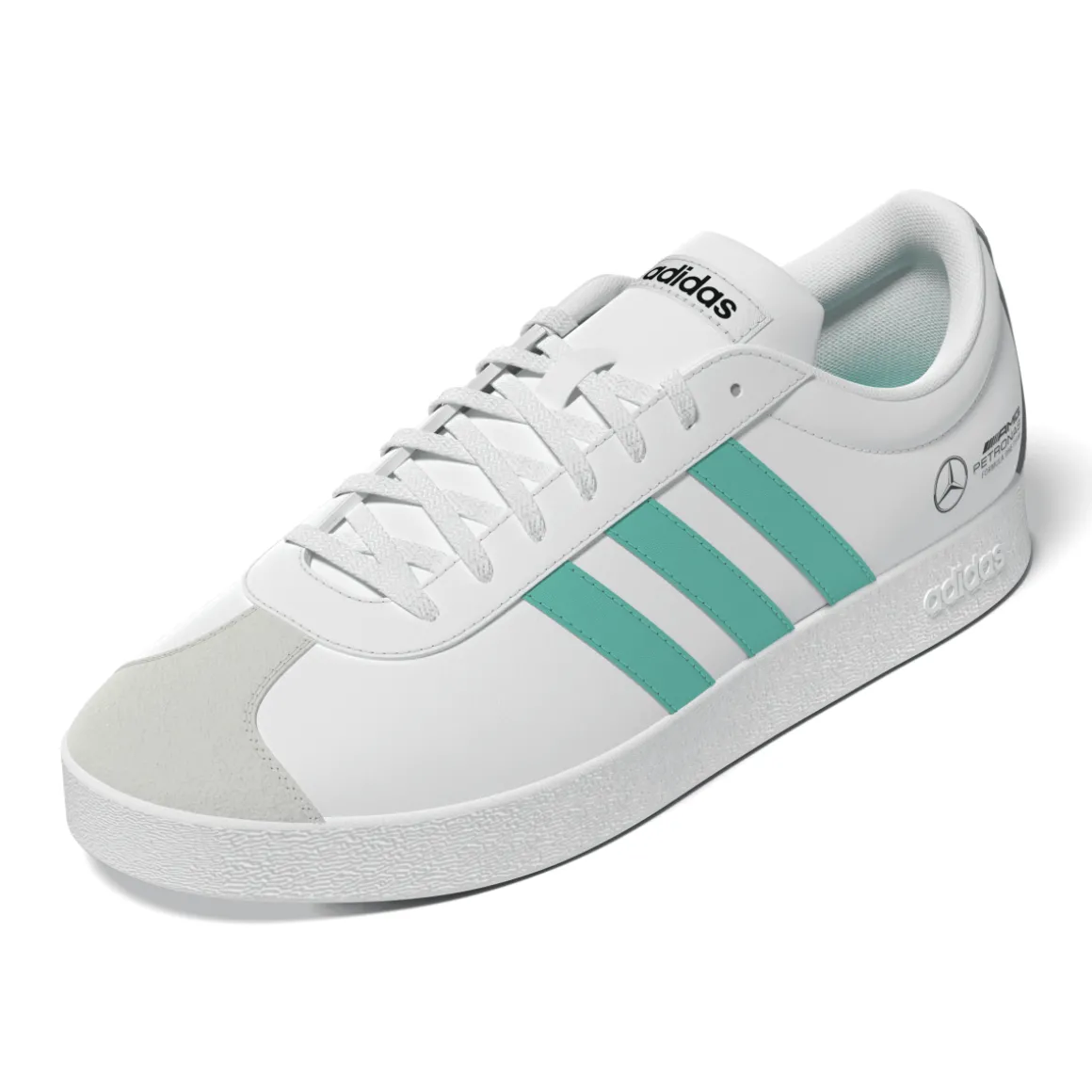 Scarpe Bianche con strisce turchesi adidas x Mercedes-AMG Petronas F1 Team VL Court