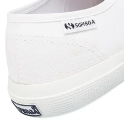 Scarpe bianche da bambino e bambina con doppio strappo e suola in gomma Superga
