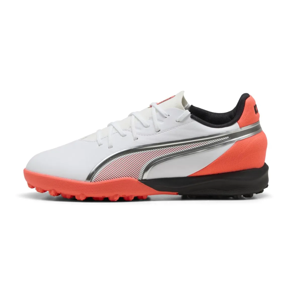 Scarpe da Calcetto bianche e arancioni Ragazzo Puma King Match TT