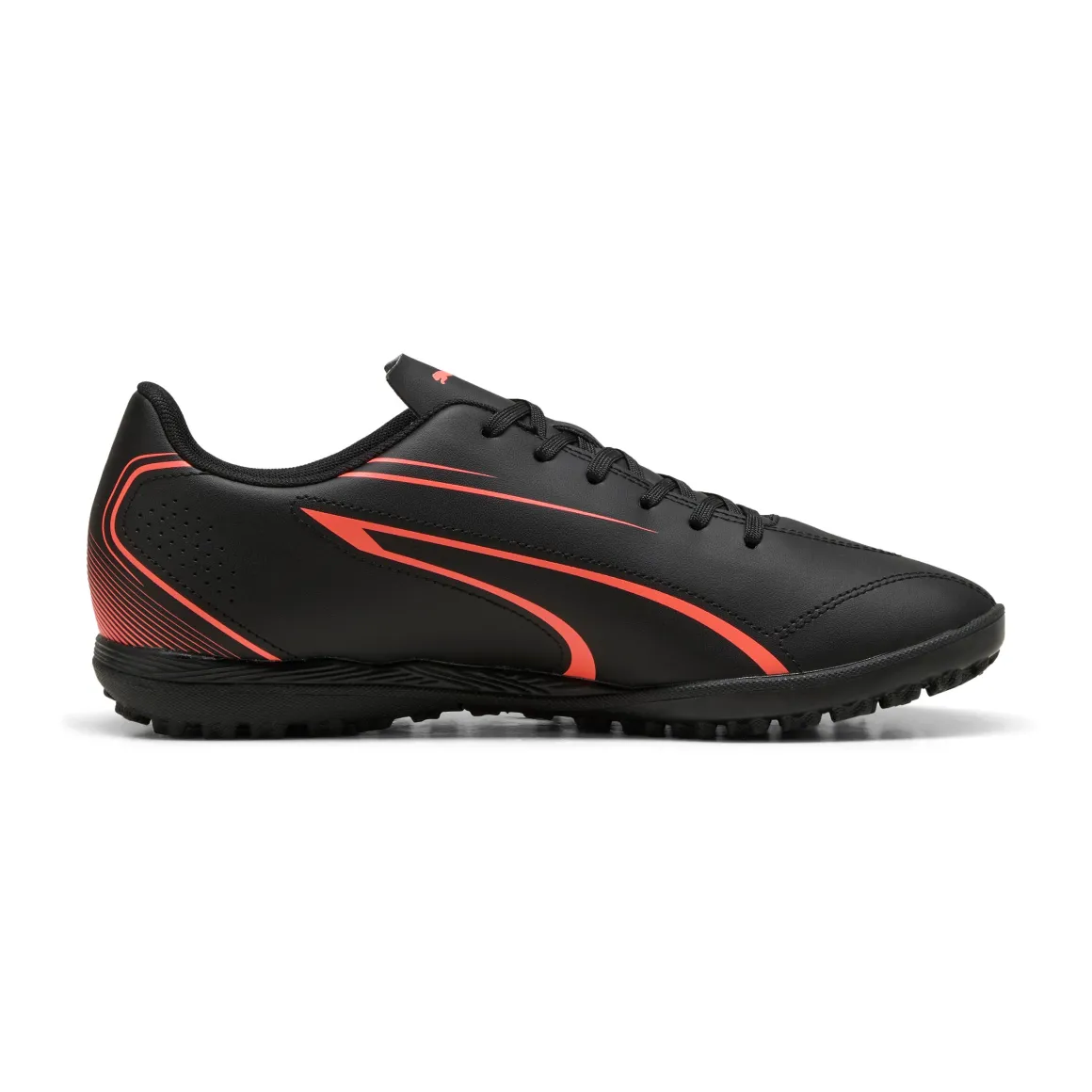 Scarpe da calcetto da uomo Puma Vitoria nere con logo arancione