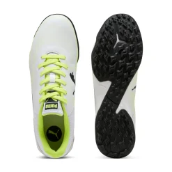 Scarpe da calcetto uomo bianche con dettagli neri e giallo fluo Puma Truco III TT