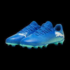 Scarpe da calcio da ragazzo blu e azzurre Puma Future 7