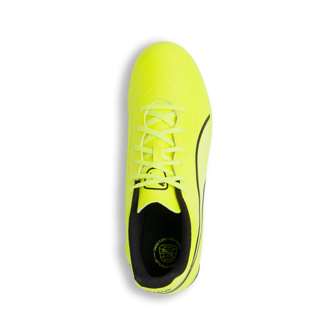 Scarpe da calcio per terreni duri da ragazzo gialle con dettagli neri Puma King Match FG/AG Jr