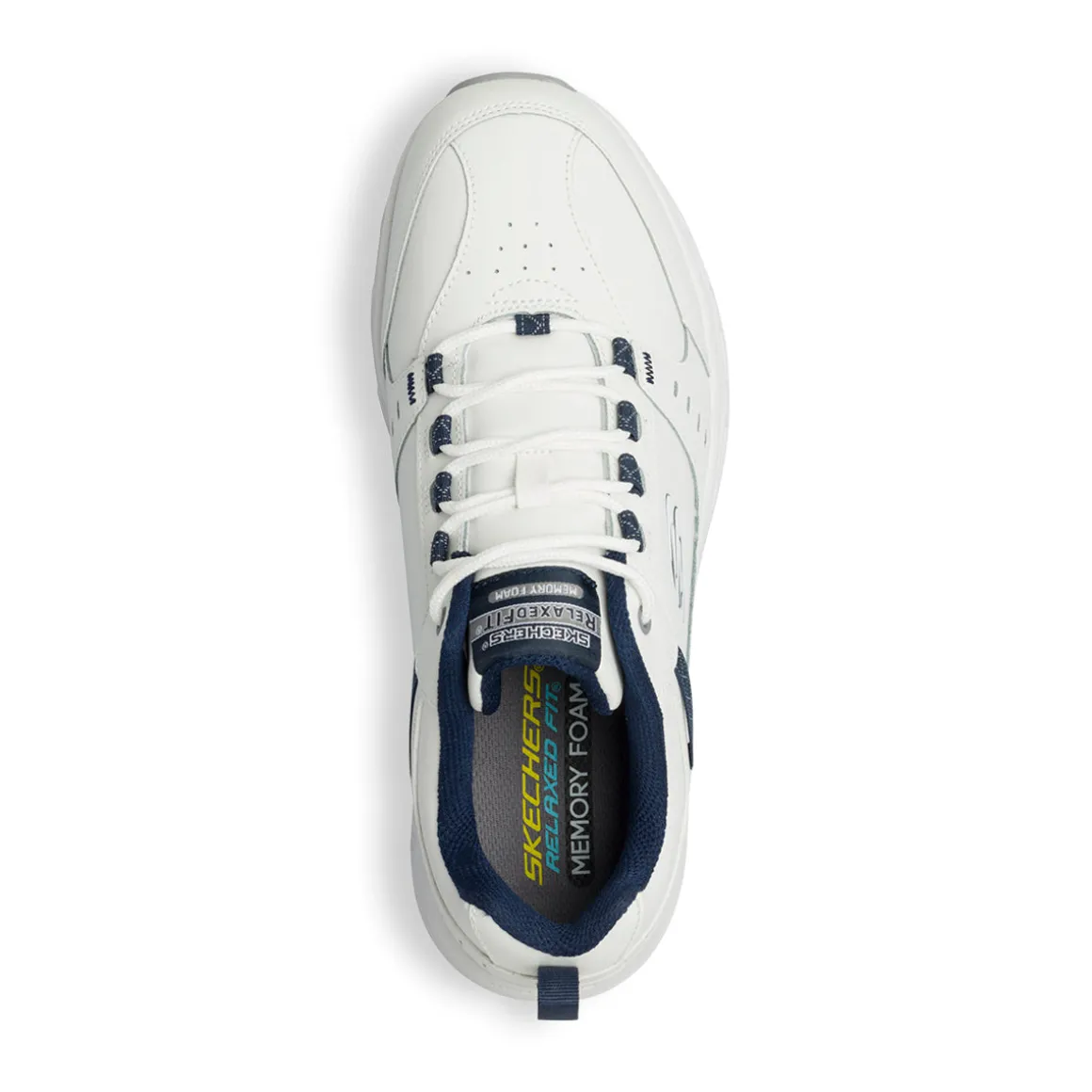 Scarpe da ginnastica bianche da uomo con soletta Memory Foam Skechers Oak Canyon