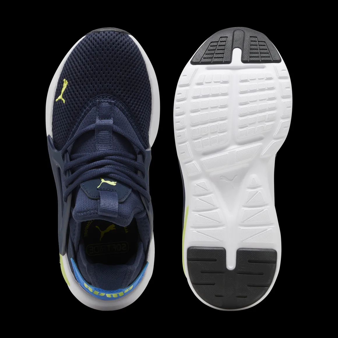 Scarpe da ginnastica blu da ragazzo con logo Puma Softride Enzo Evo Jr
