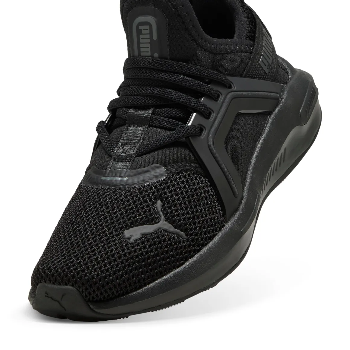Scarpe da ginnastica da bambino nere con logo Puma Enzo Softride 5
