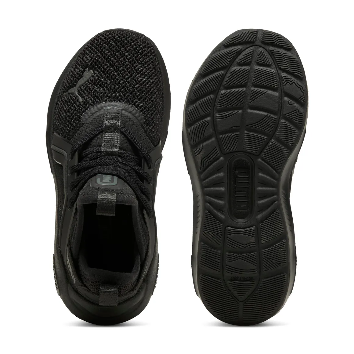 Scarpe da ginnastica da bambino nere con logo Puma Enzo Softride 5