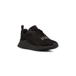 Scarpe da ginnastica da ragazzo nere in tessuto mesh con logo Puma Wired Run Pure
