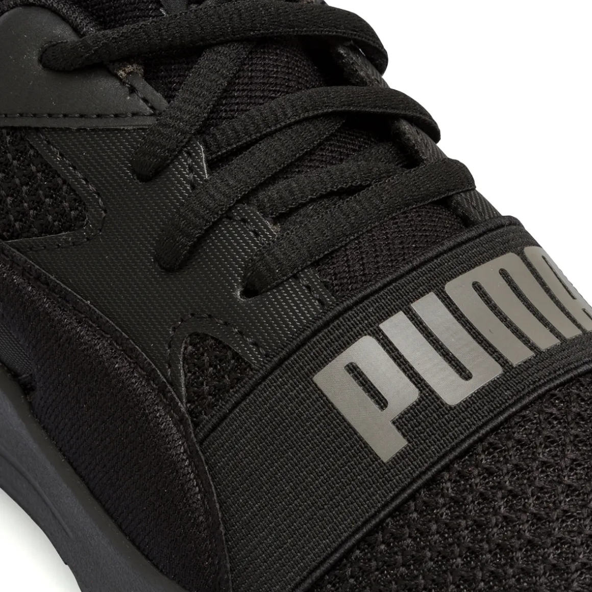 Scarpe da ginnastica da ragazzo nere in tessuto mesh con logo Puma Wired Run Pure