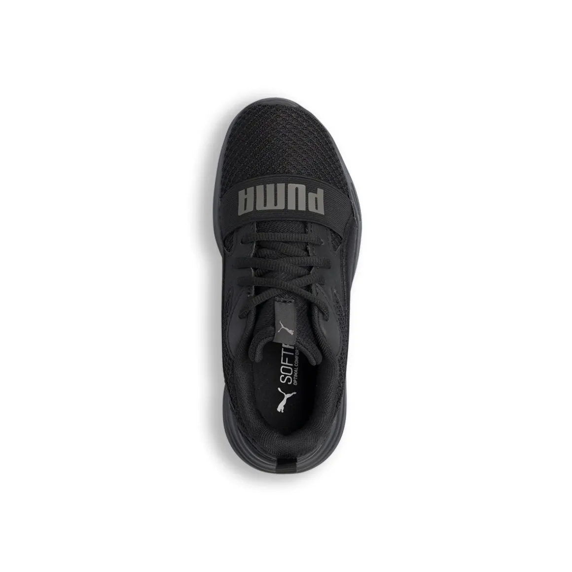 Scarpe da ginnastica da ragazzo nere in tessuto mesh con logo Puma Wired Run Pure