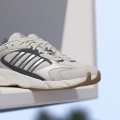 Scarpe da ginnastica da uomo Rétro bianche grigie con dettagli blu adidas Crazychaos 2000
