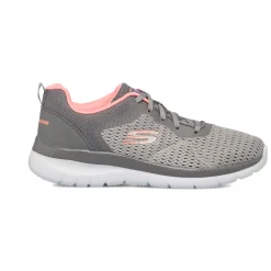 Scarpe da ginnastica grigie da donna con sottopiede Memory Foam Skechers Bountiful - Quick Path