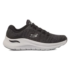 Scarpe da ginnastica slip-on nere con logo Skechers Arch Fit