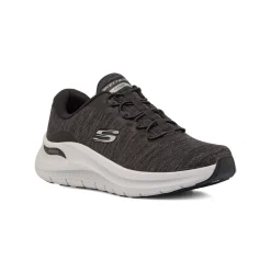 Scarpe da ginnastica slip-on nere con logo Skechers Arch Fit