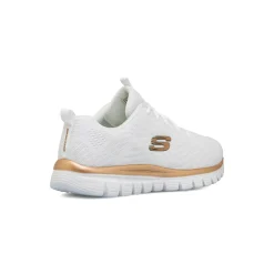 Scarpe da running bianche da Donna con logo dorato e Memory Foam Skechers