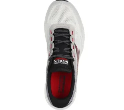 Scarpe da running bianche e grigie da uomo con ammortizzazione Hyper Burst Skechers GO RUN Swirl Tech Speed