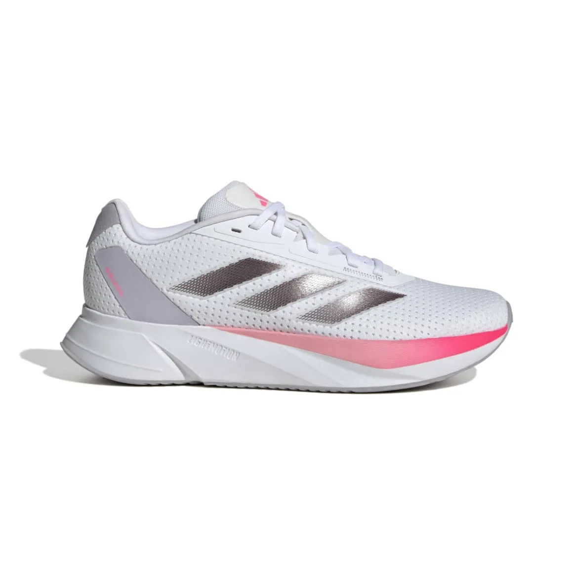 Scarpe da running donna bianche con dettagli rosa e argento adidas Duramo SL