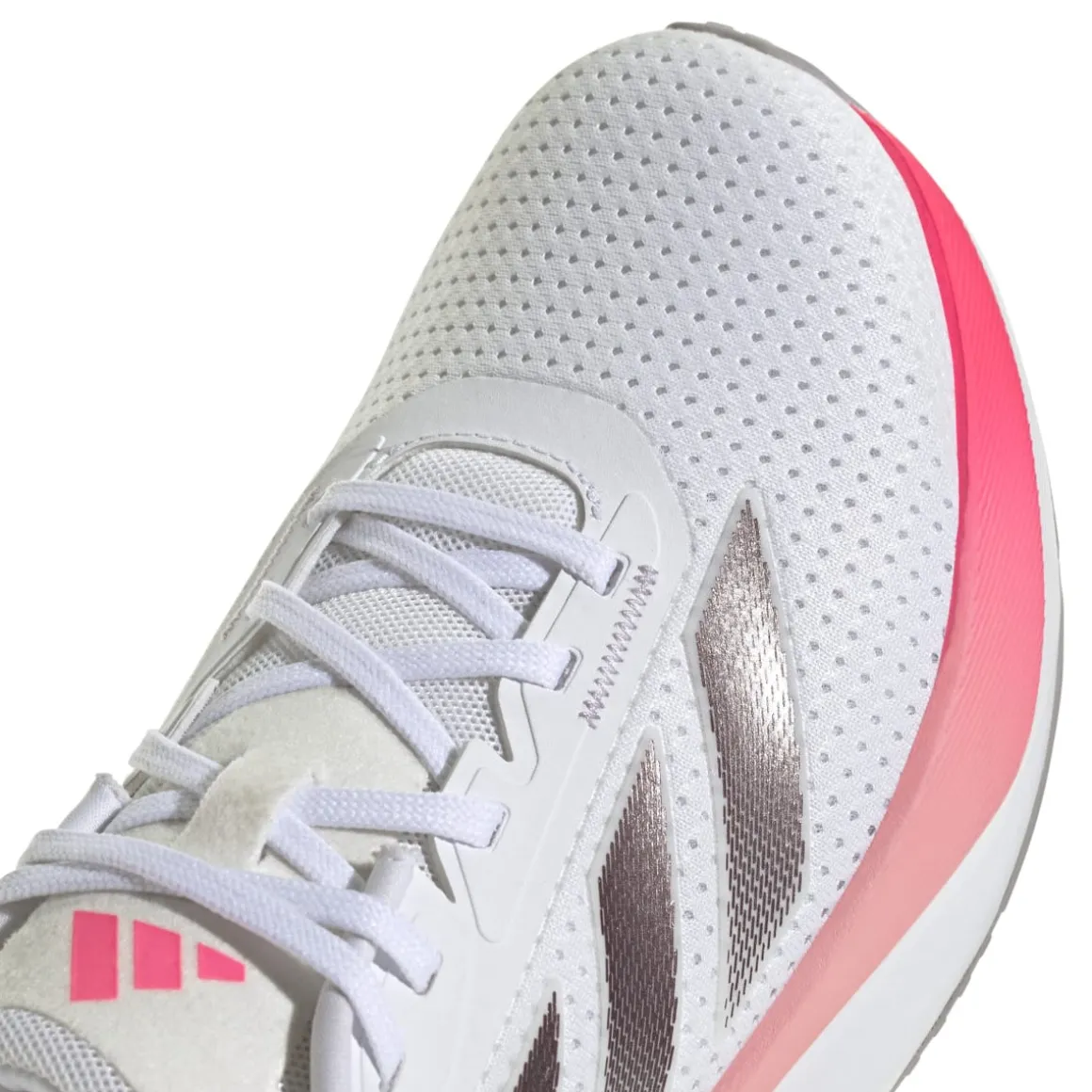 Scarpe da running donna bianche con dettagli rosa e argento adidas Duramo SL