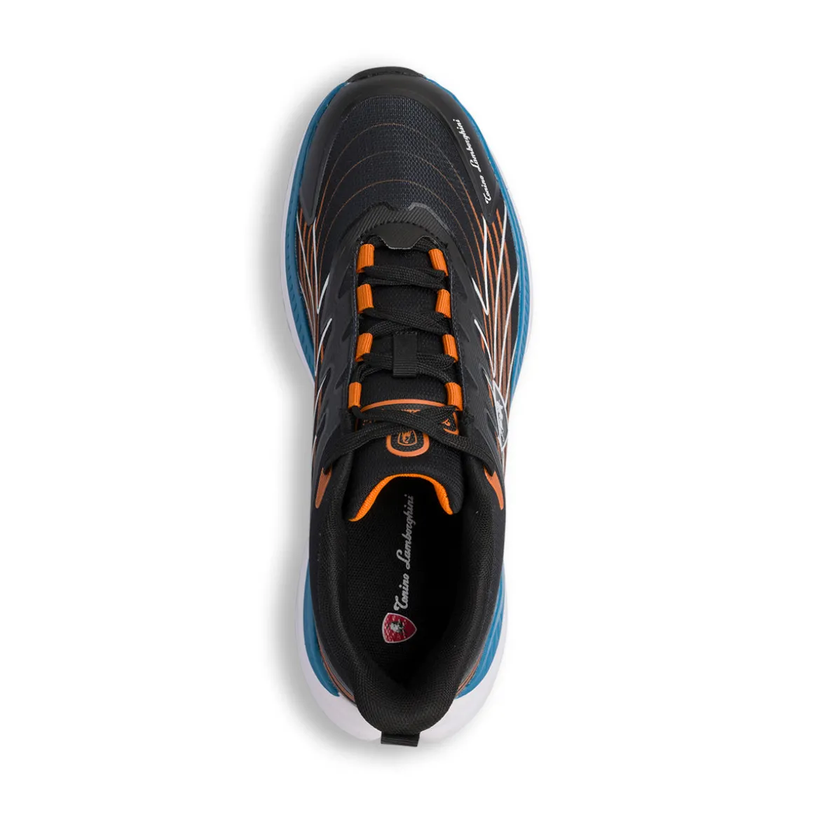Scarpe da running nere da Uomo con dettagli arancioni Tonino Lamborghini