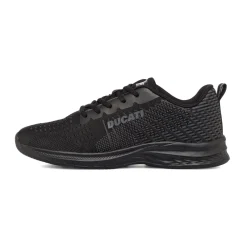 Scarpe da running nere da Uomo in tessuto traspirante con logo Ducati