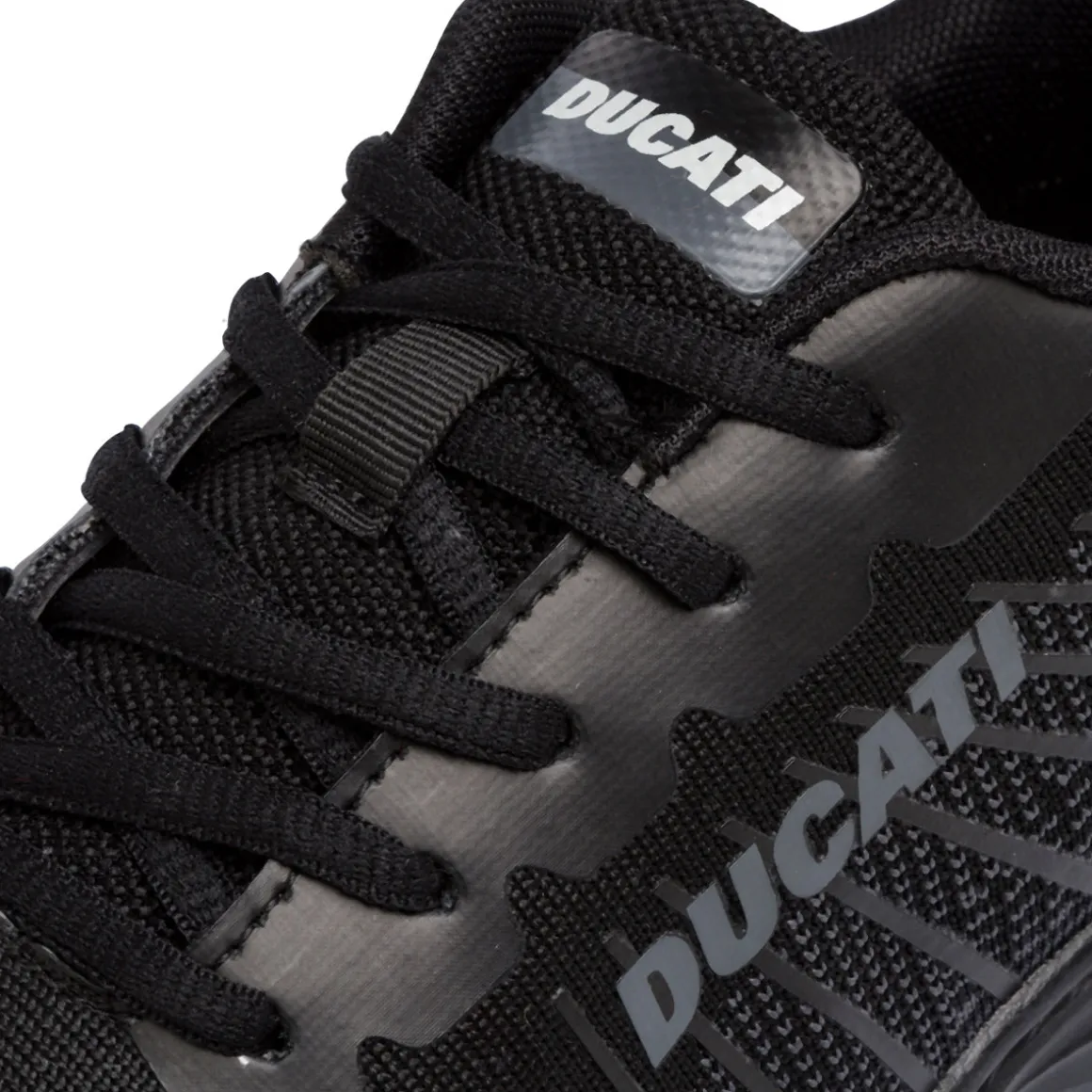 Scarpe da running nere da Uomo in tessuto traspirante con logo Ducati