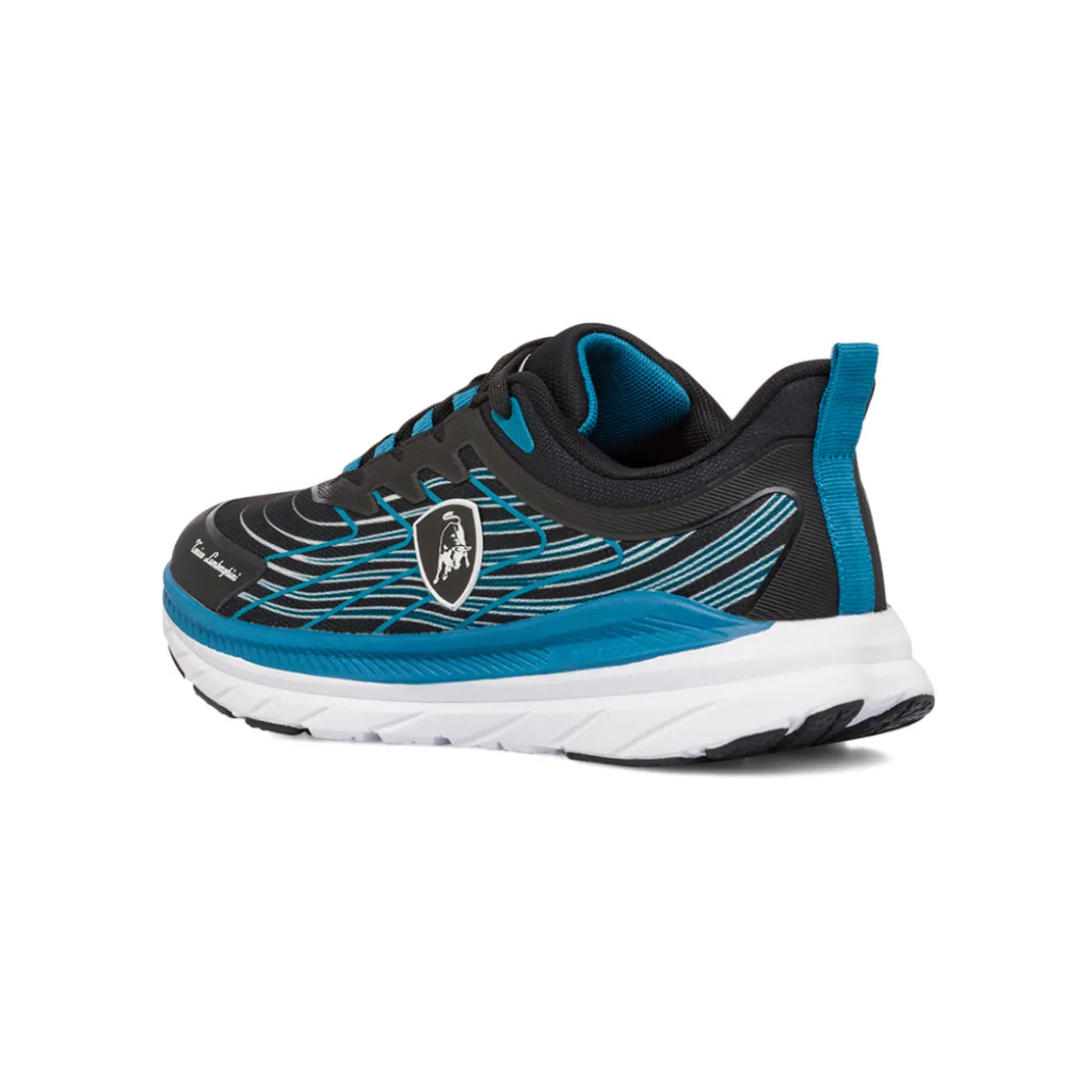 Scarpe da running nere da Uomo con sfumature azzurre Tonino Lamborghini
