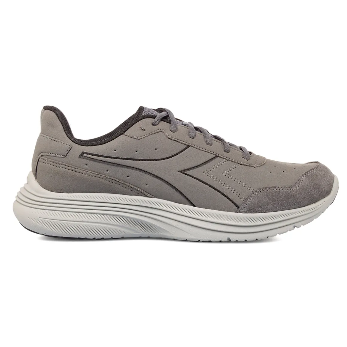 Scarpe da Running uomo grigie con tomaia effetto scamosciato Diadora