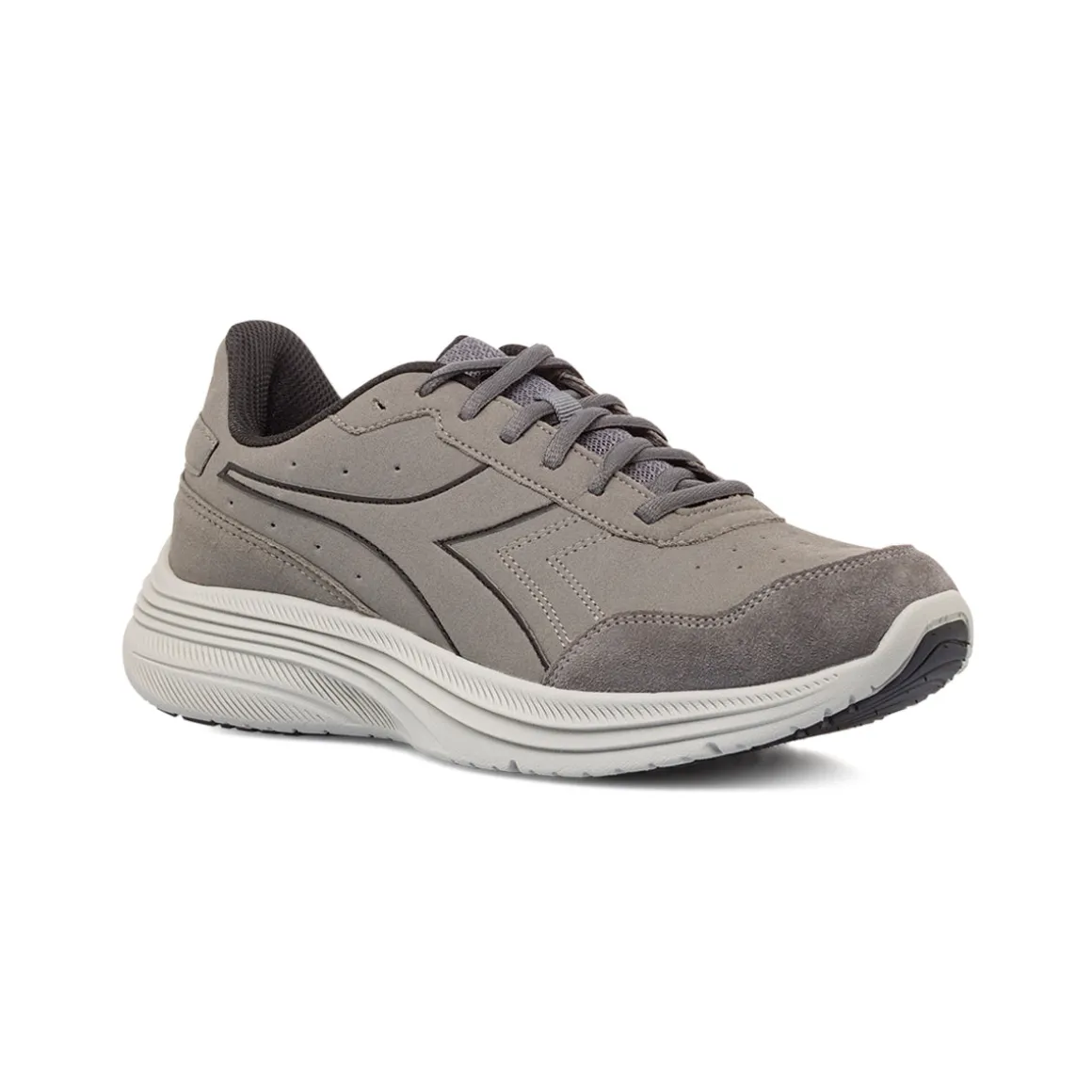 Scarpe da Running uomo grigie con tomaia effetto scamosciato Diadora