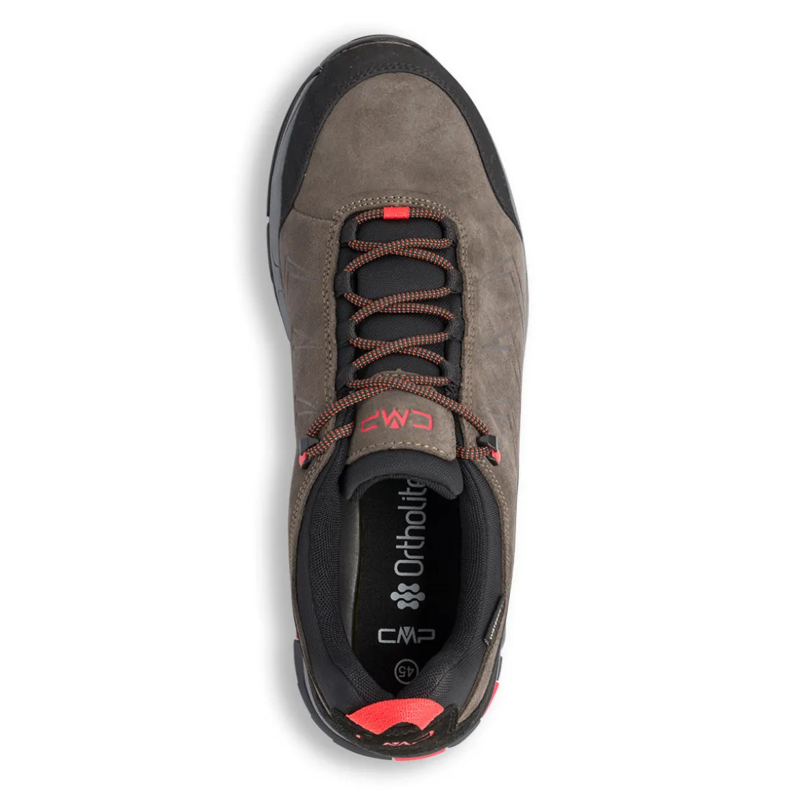 Scarpe da trekking da donna grigie con dettagli rossi CMP Melnick Low