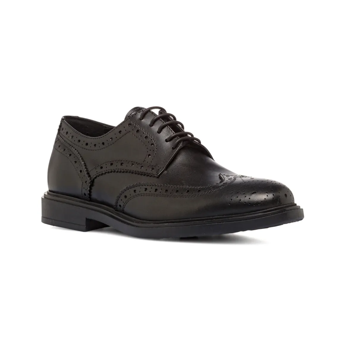 Scarpe da Uomo Derby Brogue in Pelle Nera con Lacci Primopiano