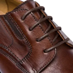 Scarpe Eleganti da Uomo in Pelle Marrone con Allacciatura Derby Primopiano