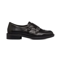 Scarpe nere monk-strap nere da donna con doppia fibbia Swish Jeans