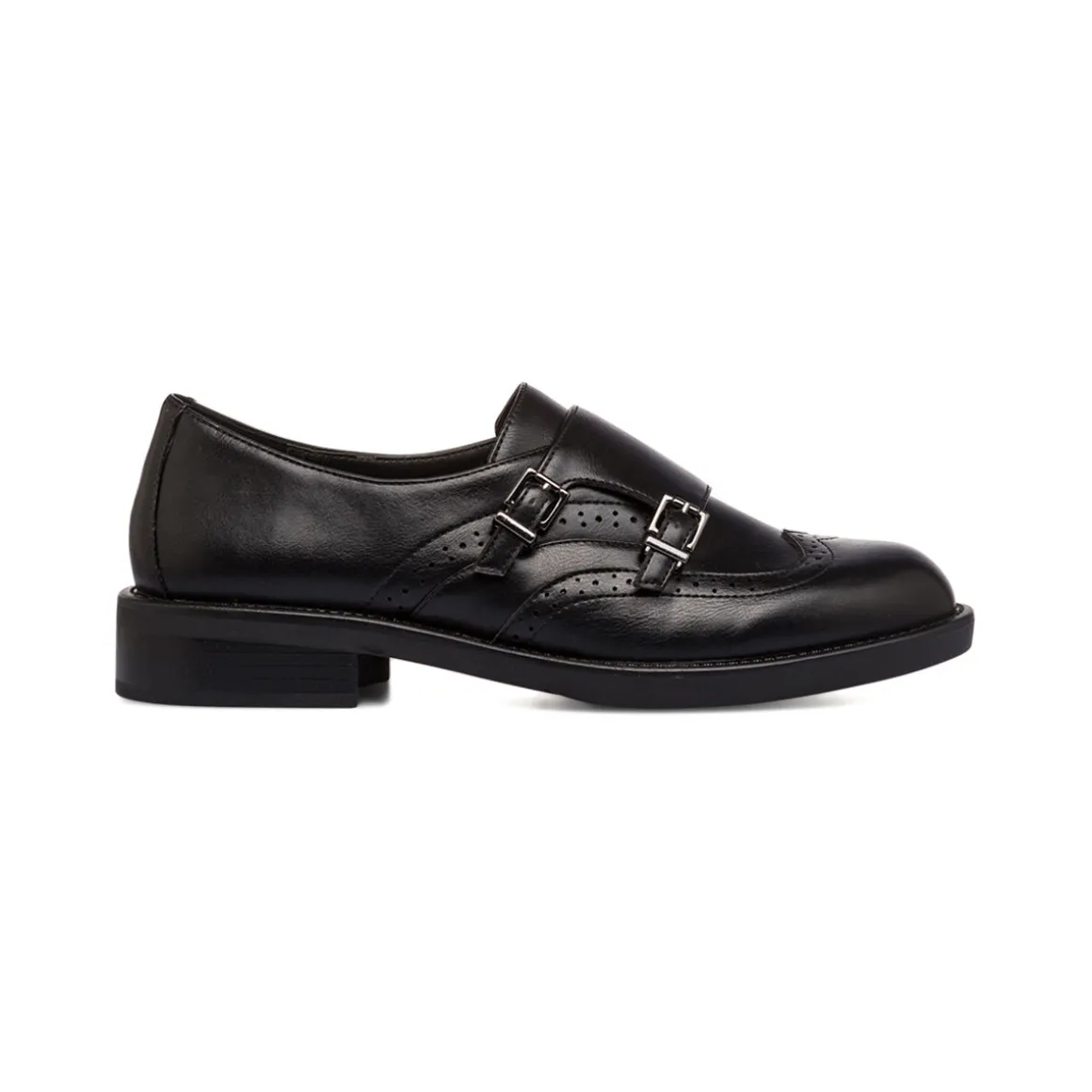 Scarpe nere monk-strap nere da donna con doppia fibbia Swish Jeans