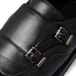 Scarpe nere monk-strap nere da donna con doppia fibbia Swish Jeans