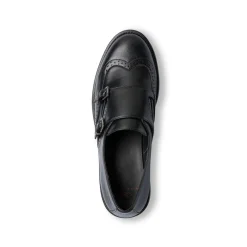 Scarpe nere monk-strap nere da donna con doppia fibbia Swish Jeans