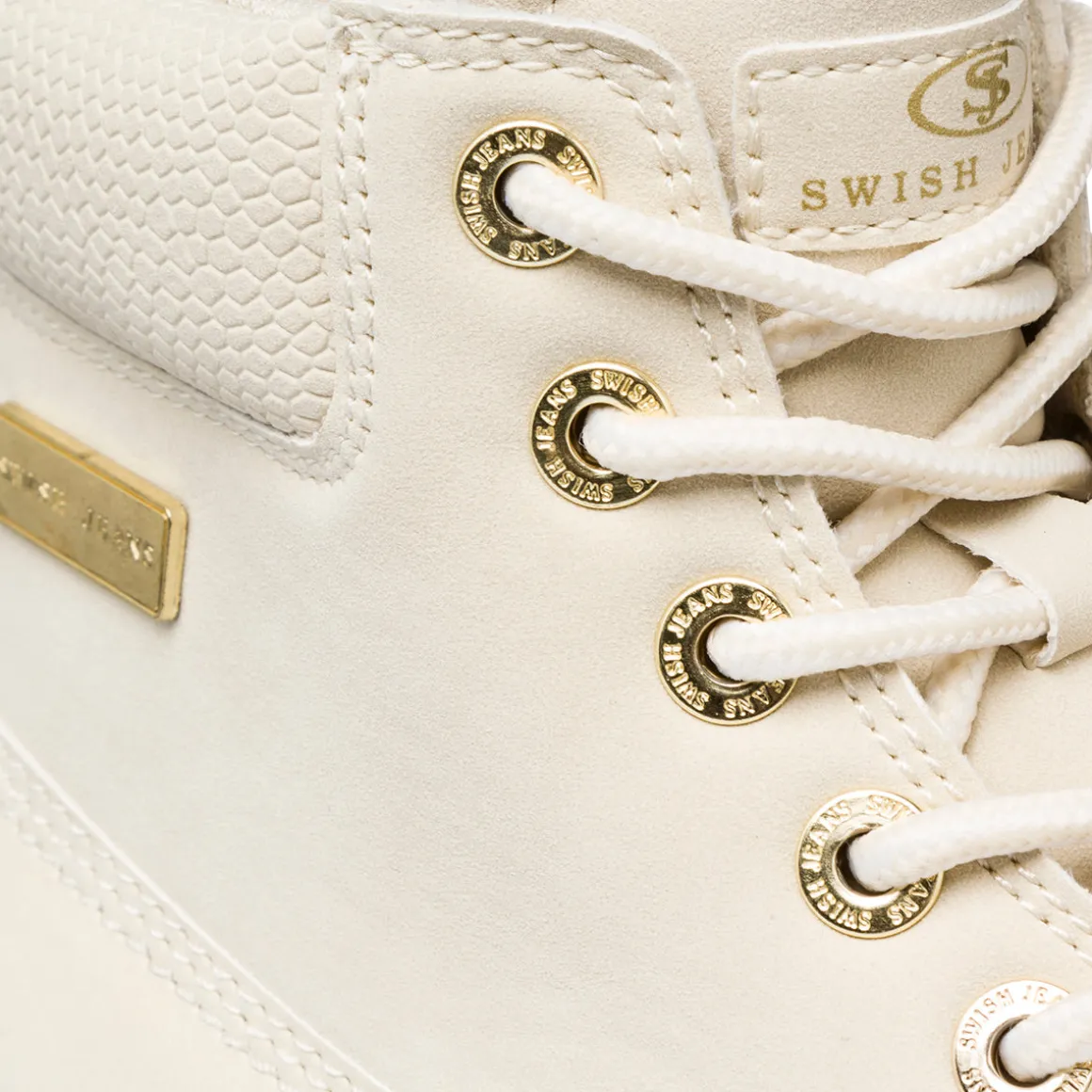 Scarponcini bianco off-white da donna Swish Jeans